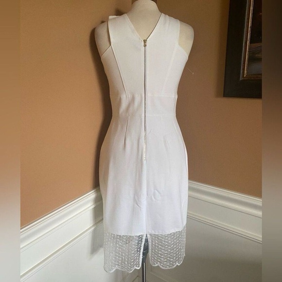 YOANA BARASCHI White Mesh Panel Sheath Dress M - Picture 5 of 10